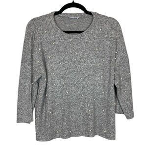Zara grey pearl textured top